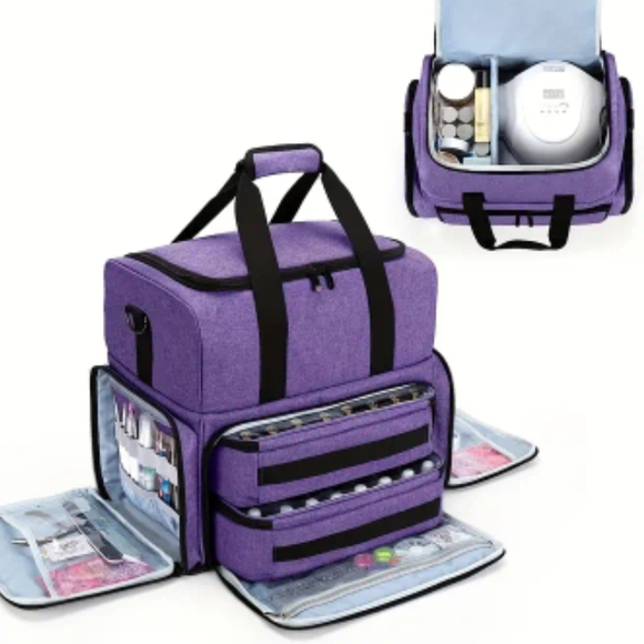 Purple Nail Polish Storage Organizer Bag NWT - Picture 1 of 3